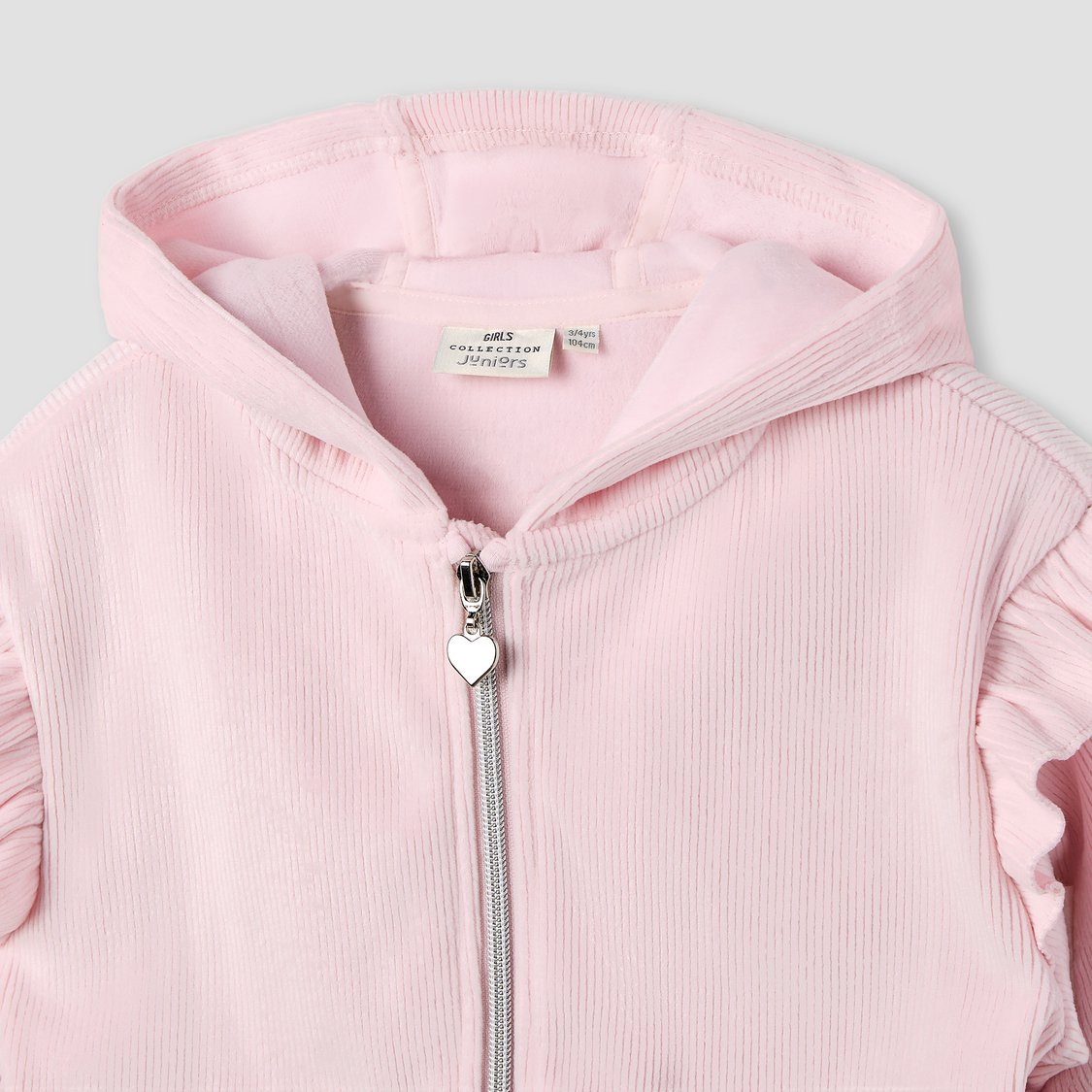 Juniors Textured Sweatshirt with Track Pants Set