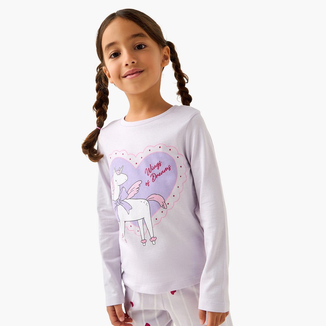 Juniors Unicorn Print T-shirt with Joggers Set