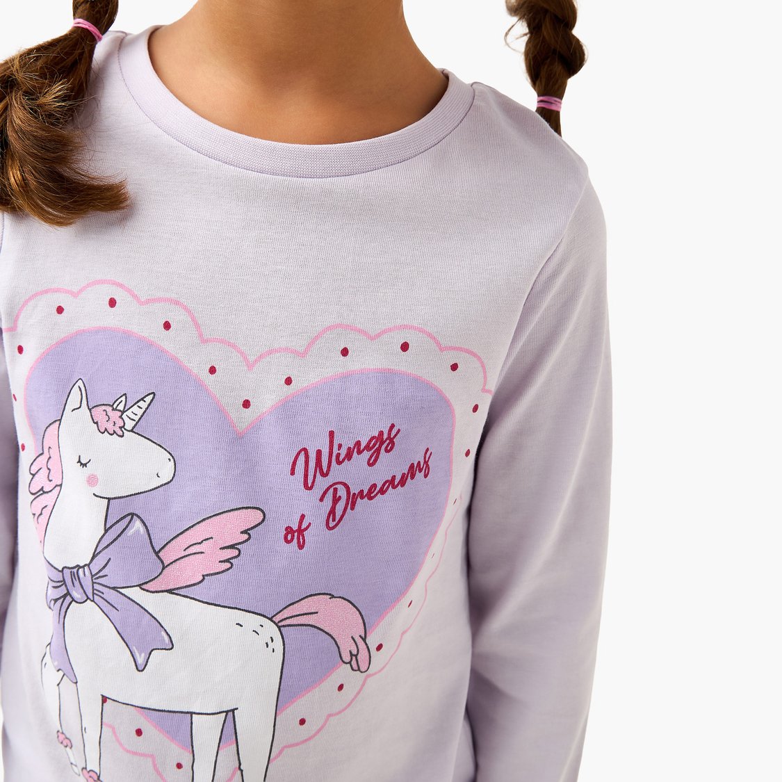 Juniors Unicorn Print T-shirt with Joggers Set