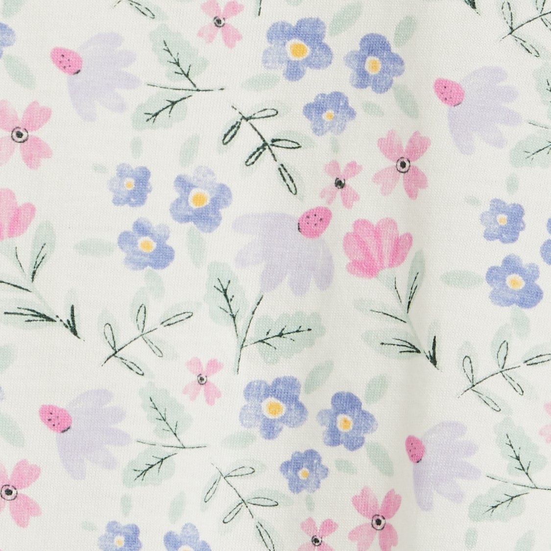 Juniors Floral Print T-shirt with Short Sleeves
