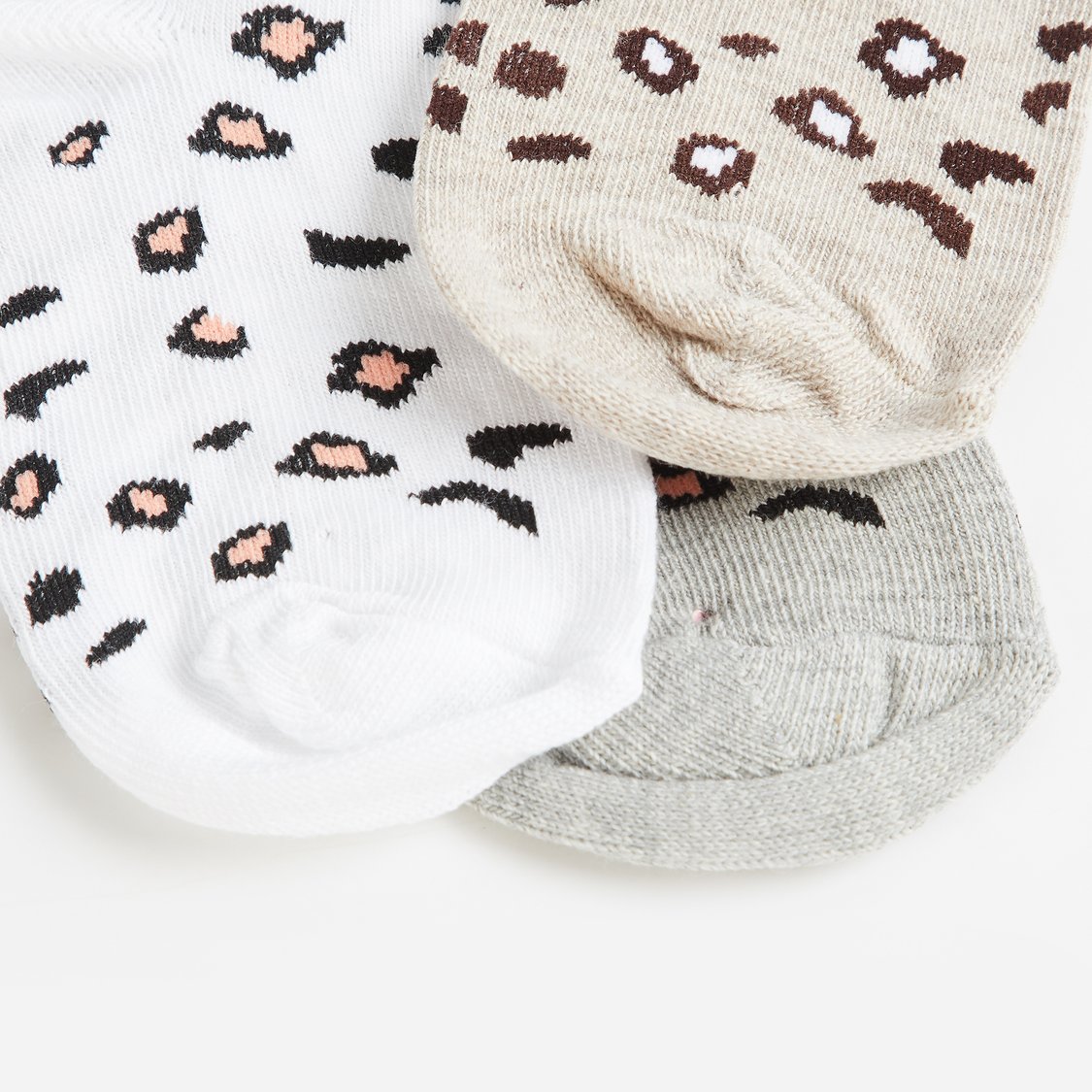 Juniors Animal Print Ankle Length Socks - Set of 3