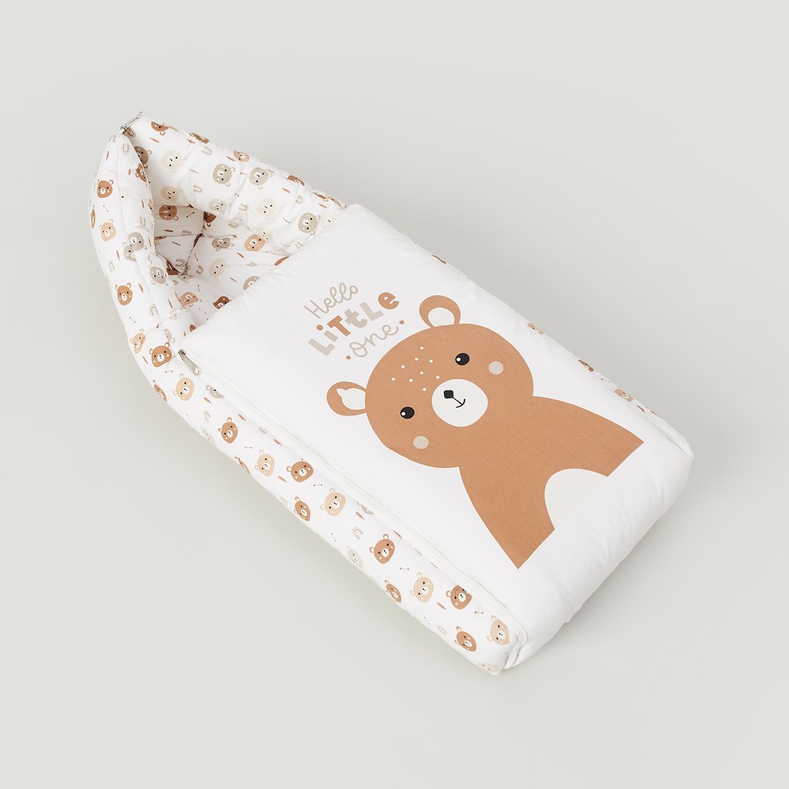 Juniors Bear Print Hooded Nest Bag - 49x72 cm