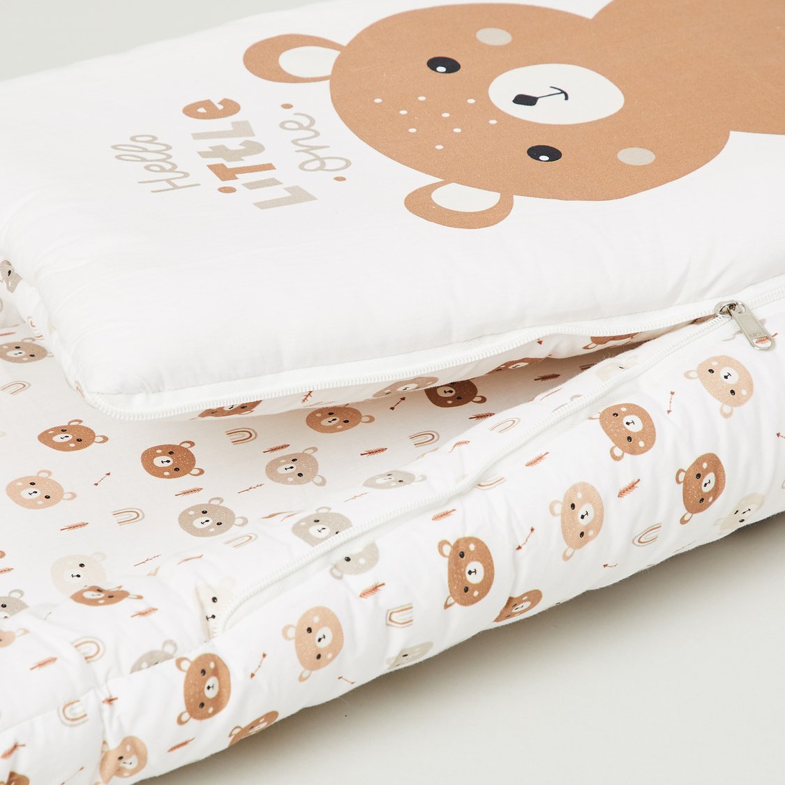 Juniors Bear Print Hooded Nest Bag - 49x72 cm