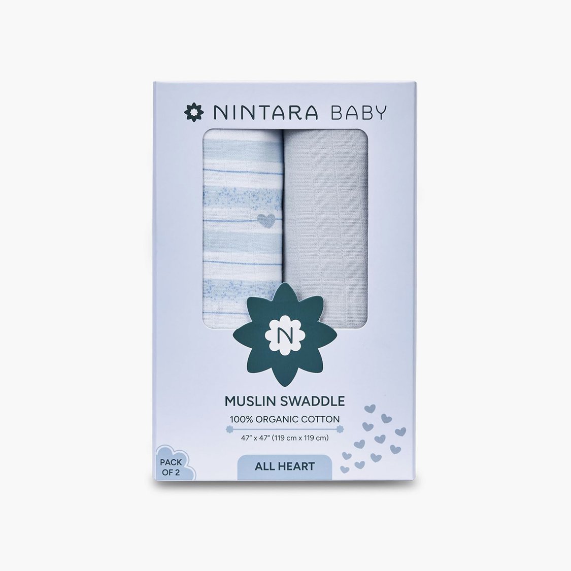 Nintara Baby Assorted Swaddle - Set of 2 - 119x119cm