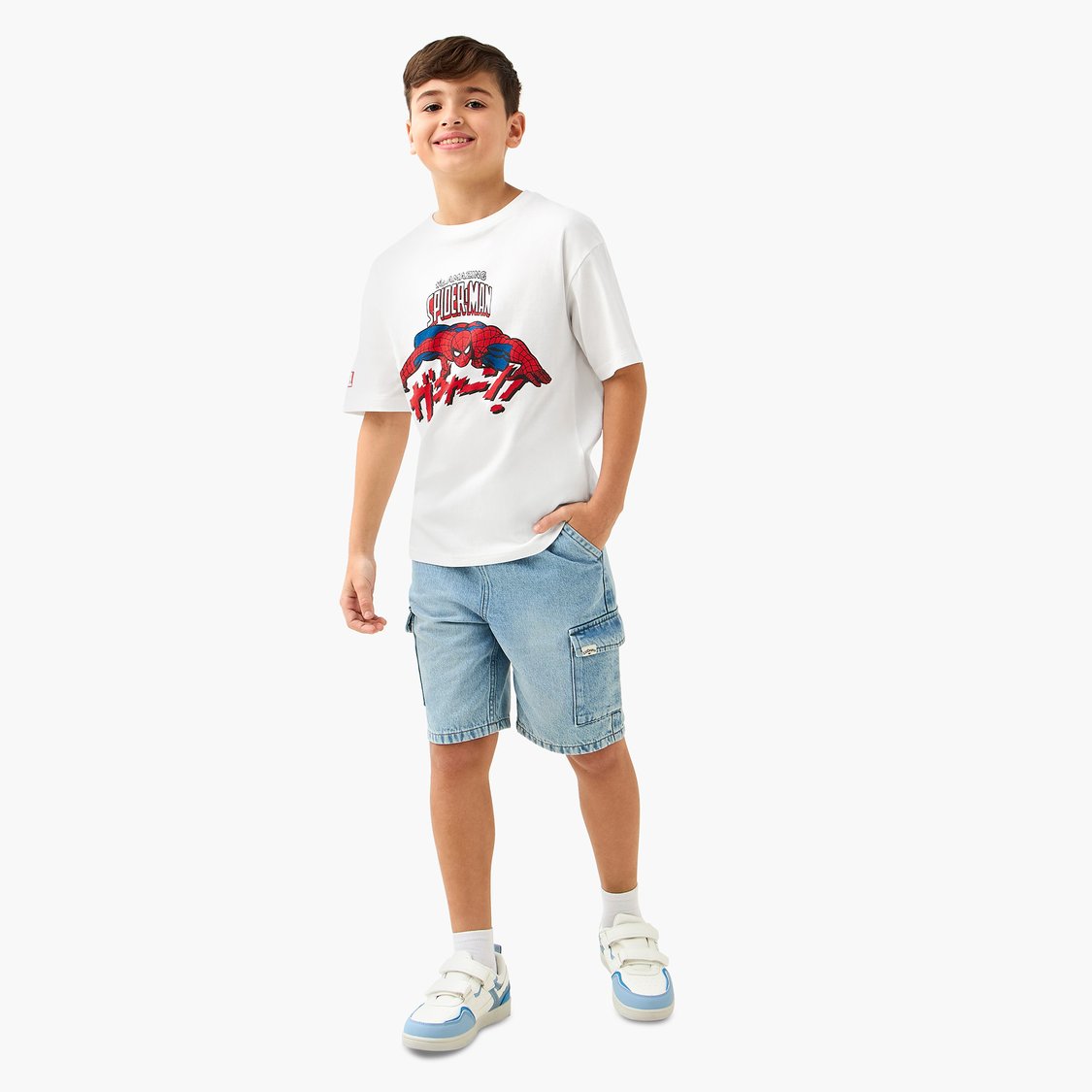 Juniors Spider-Man Print T-shirt