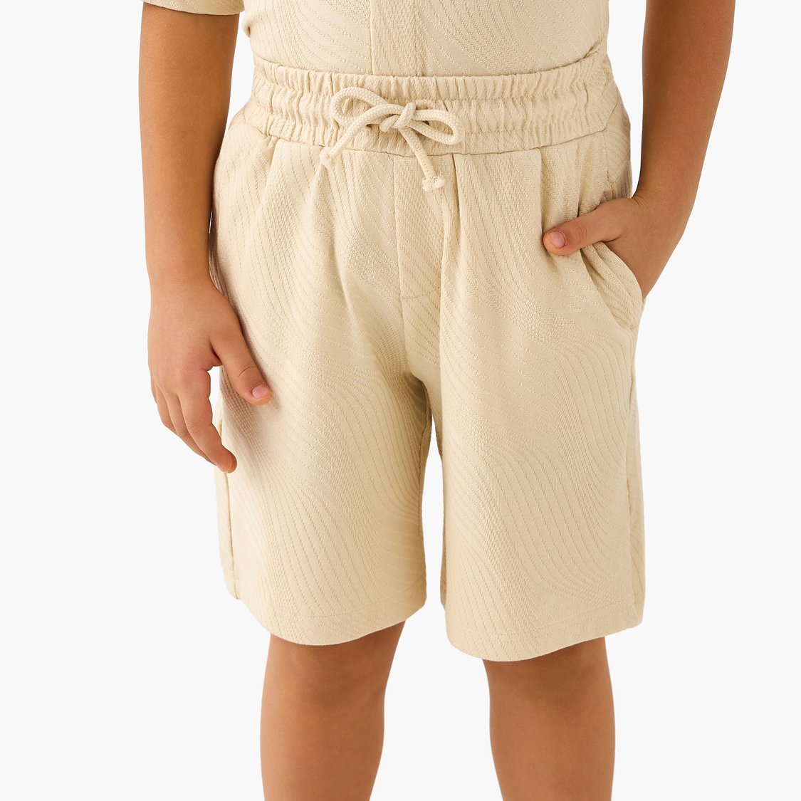 Juniors Textured Shirt and Shorts Set