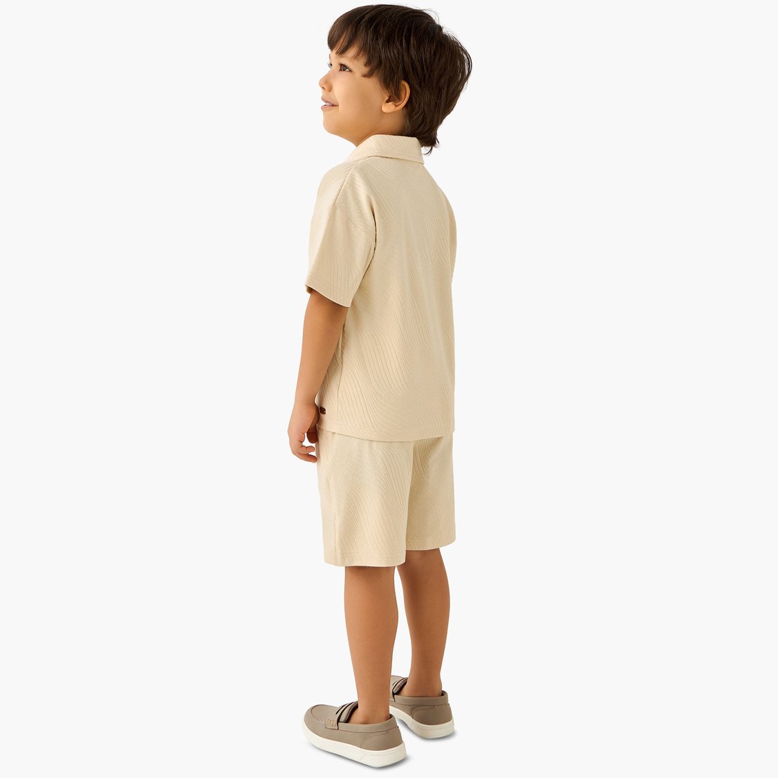 Juniors Textured Shirt and Shorts Set