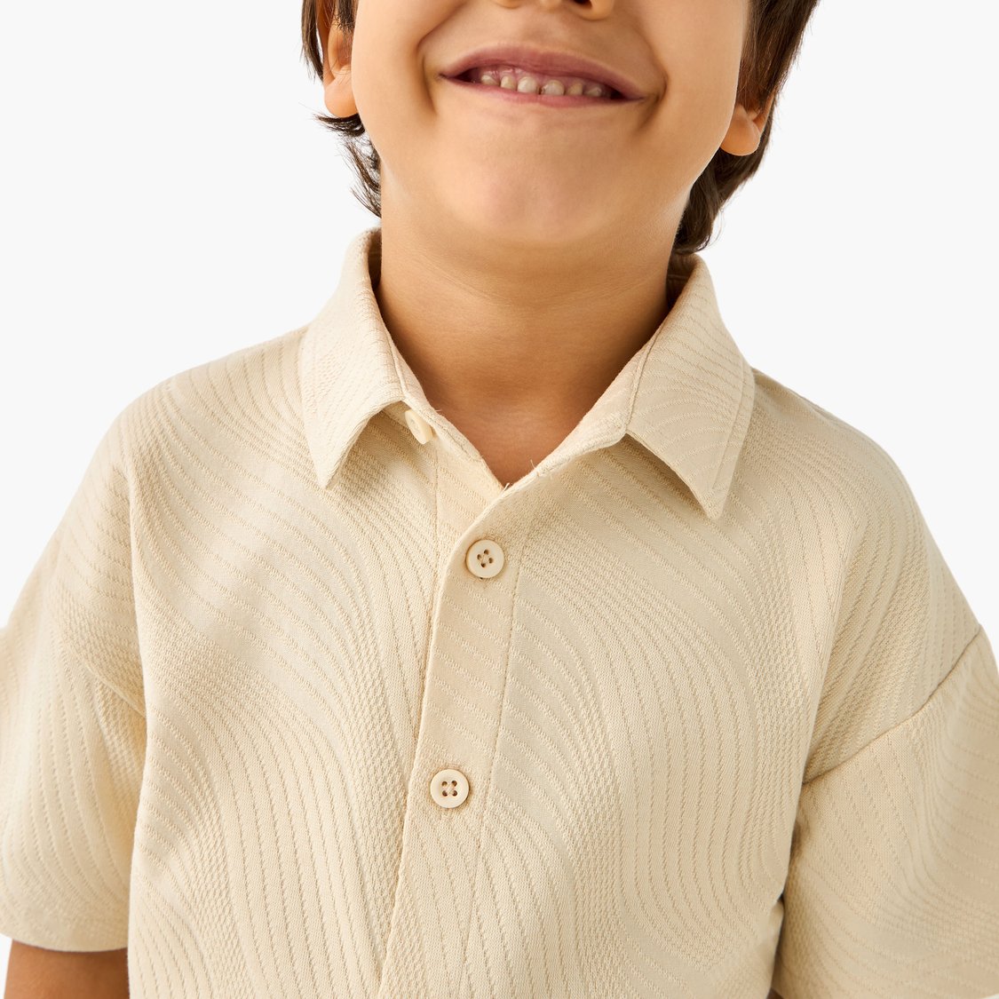 Juniors Textured Shirt and Shorts Set