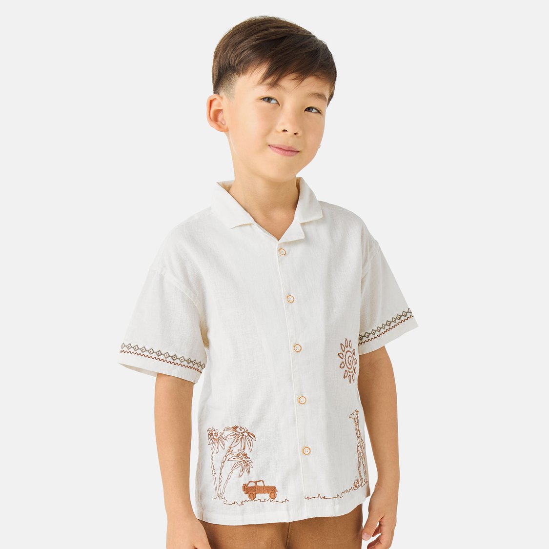 Juniors Embroidered Shirt and Shorts Set