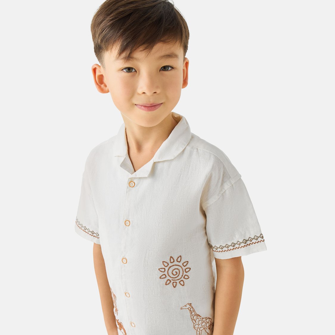 Juniors Embroidered Shirt and Shorts Set