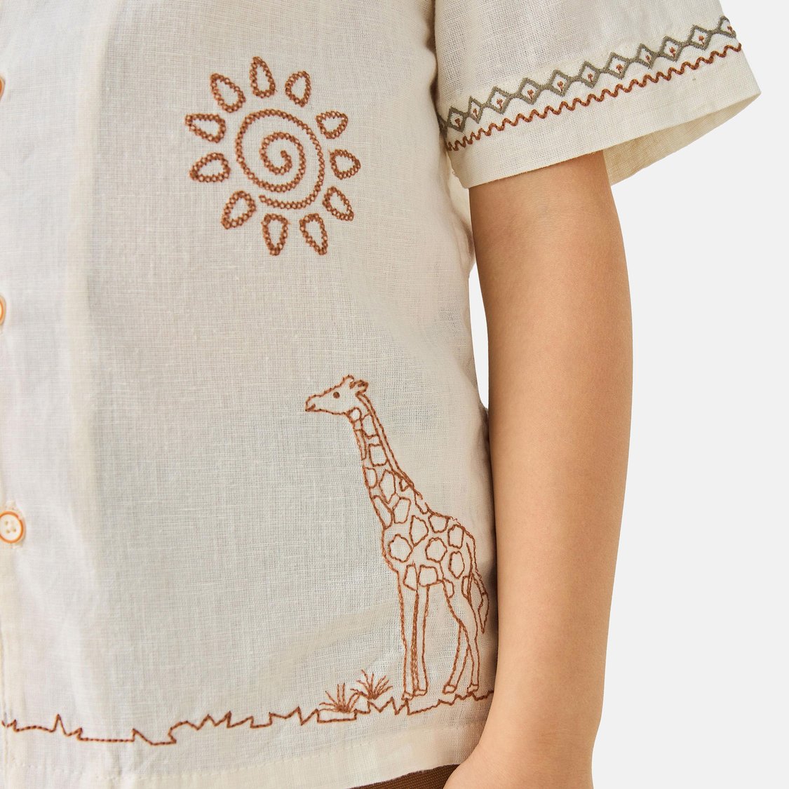 Juniors Embroidered Shirt and Shorts Set