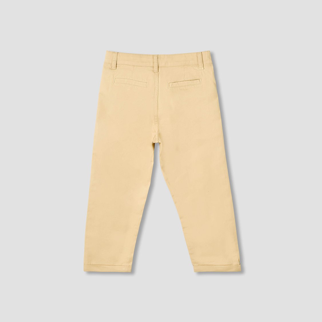 Juniors Solid Trousers with Button Closure