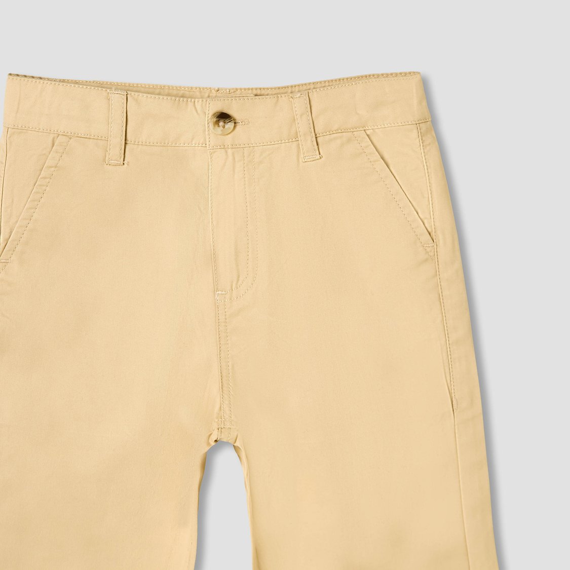 Juniors Solid Trousers with Button Closure