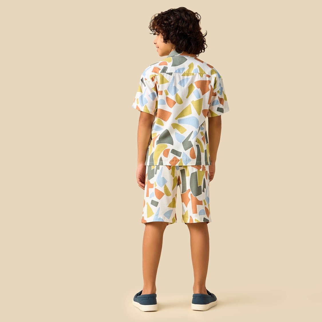 Juniors Abstract Print Shirt and Shorts Set