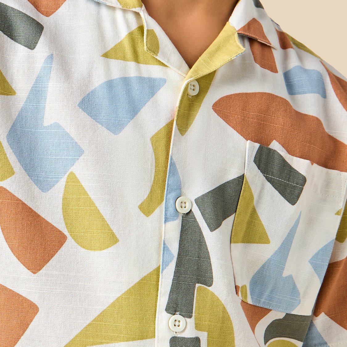 Juniors Abstract Print Shirt and Shorts Set