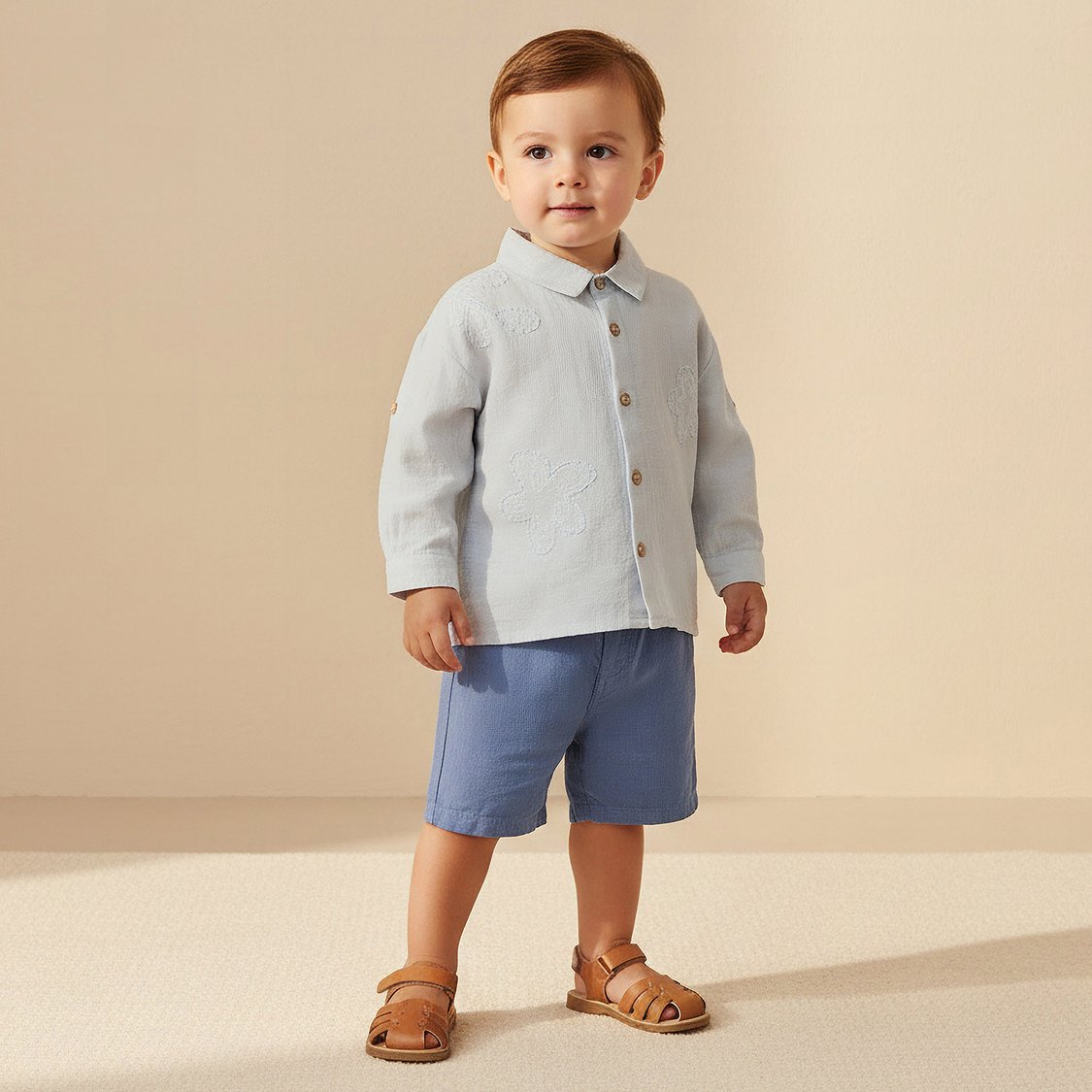 Juniors Embroidered Shirt and Shorts Set
