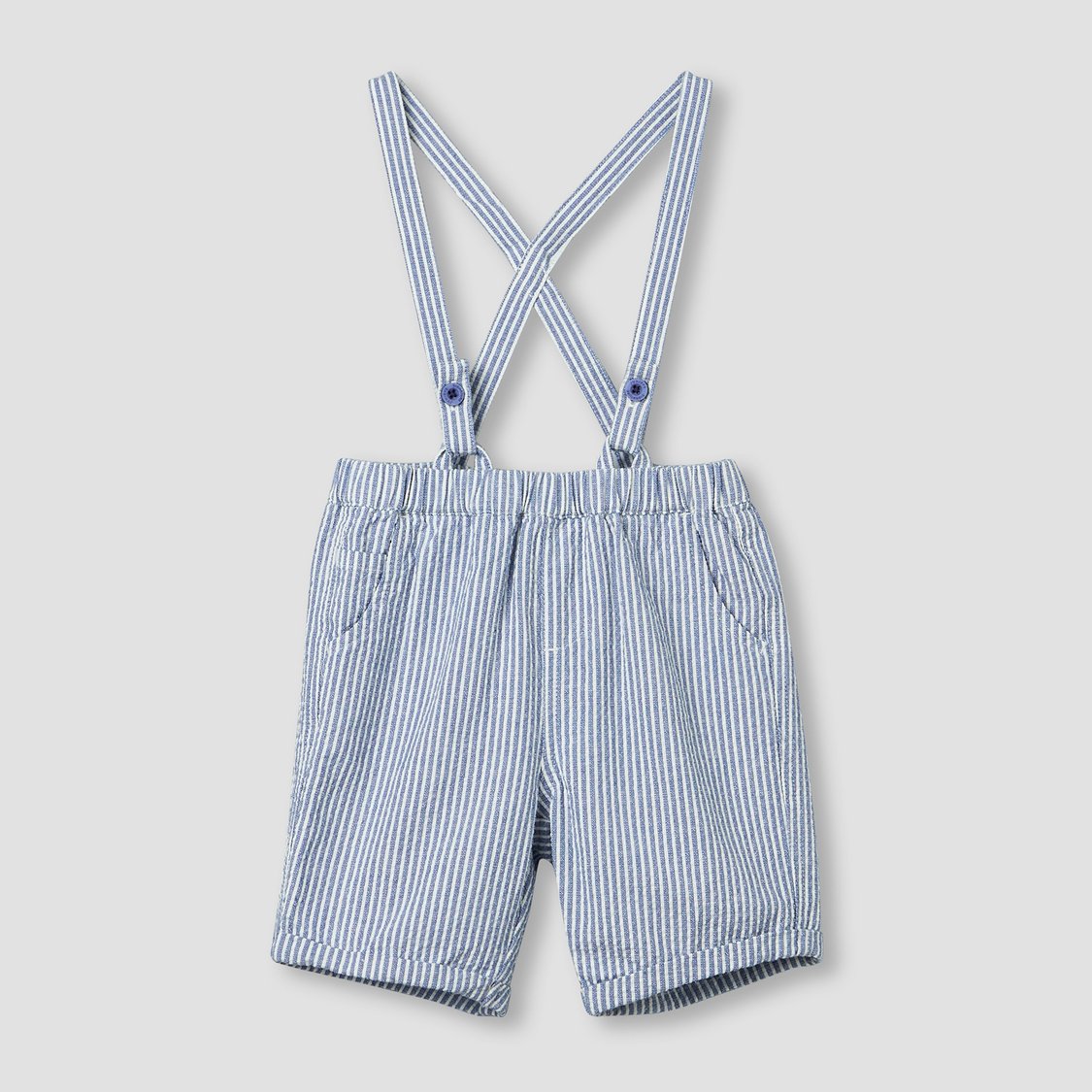 Juniors Solid Bodysuit and Striped Dungaree Set