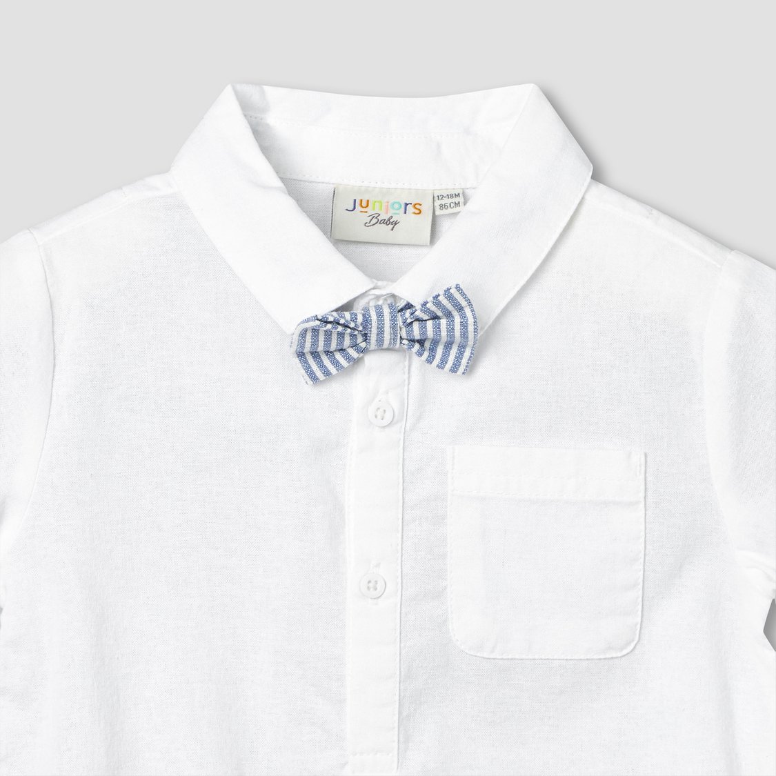Juniors Solid Bodysuit and Striped Dungaree Set