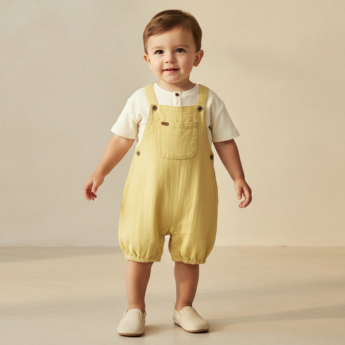 Giggles Solid T-shirt and Dungaree Set