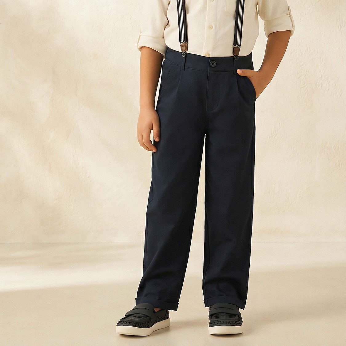 Juniors Solid Trousers with Pockets