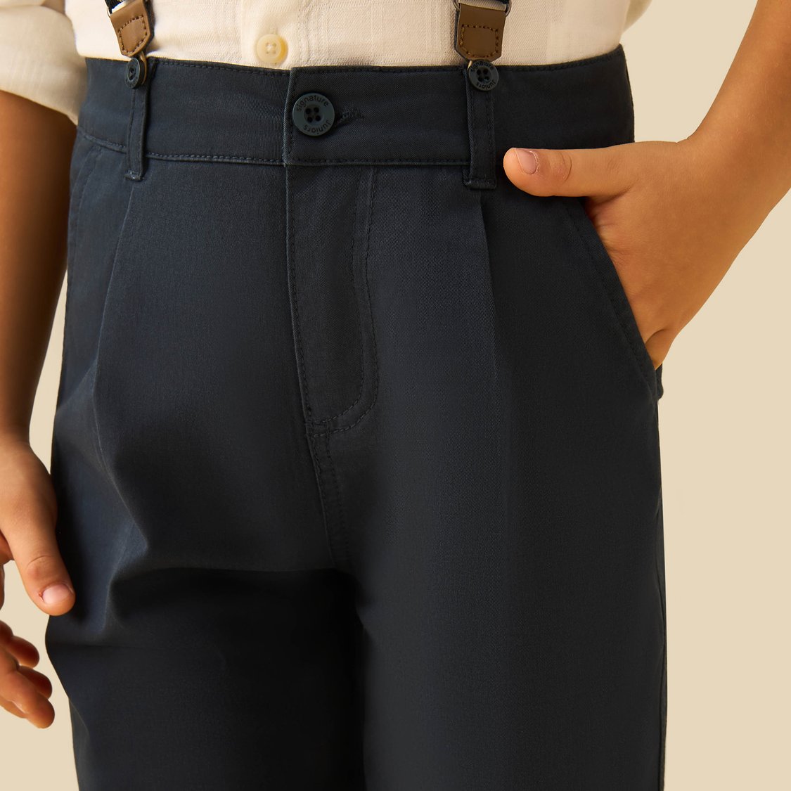 Juniors Solid Trousers with Pockets