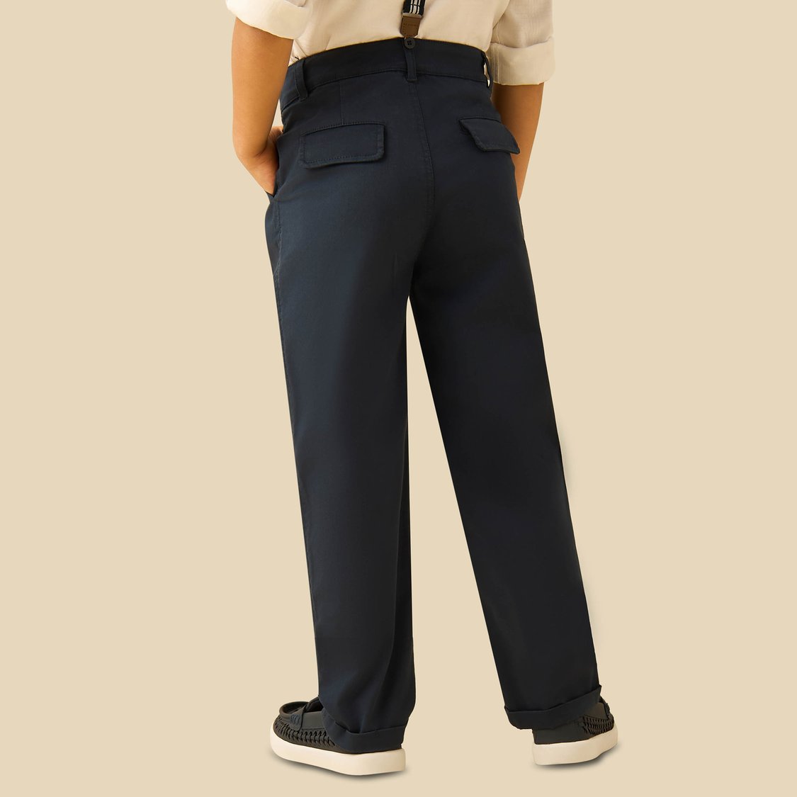 Juniors Solid Trousers with Pockets