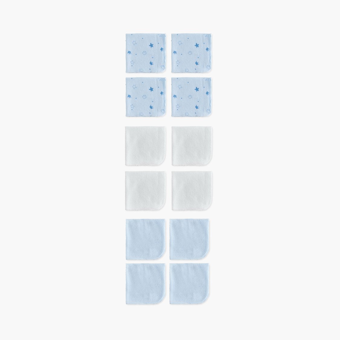 Juniors 12-Piece Assorted Wash Cloth Set - 25x25 cm