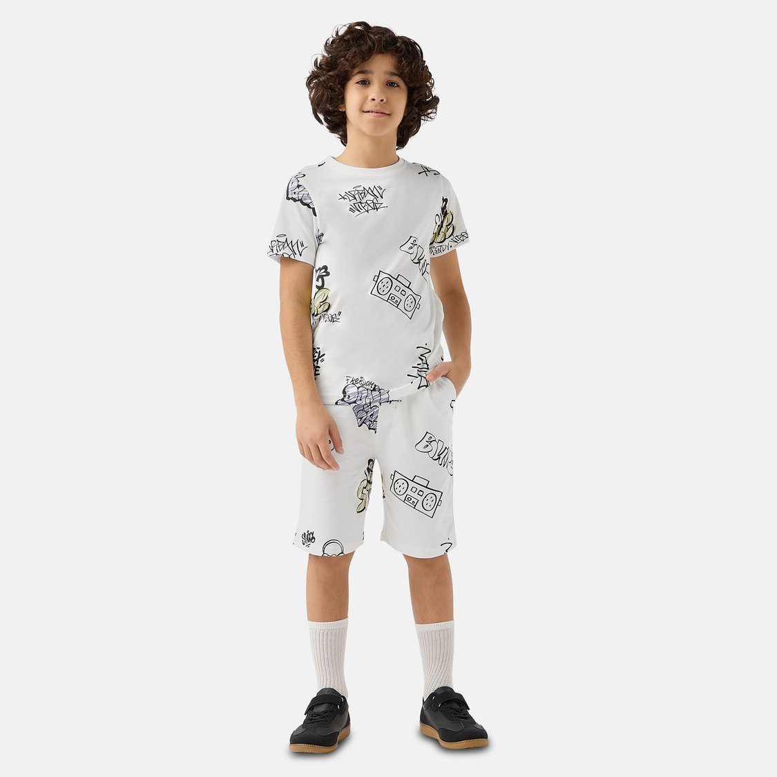 Juniors Printed Shorts with Pockets