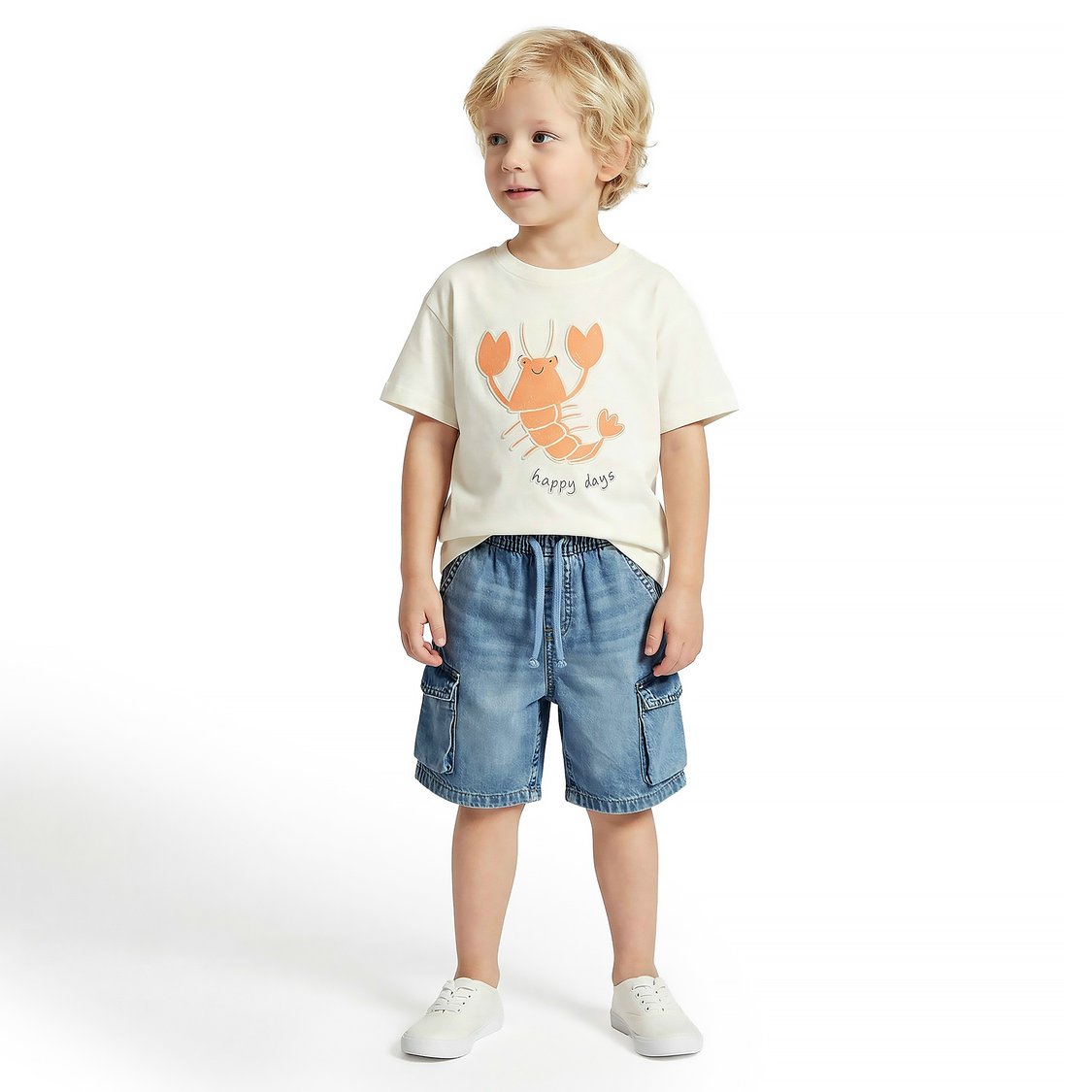 Juniors Washed Cargo Denim Shorts