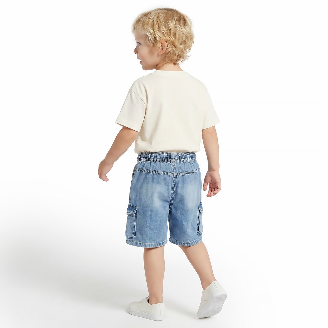Juniors Washed Cargo Denim Shorts