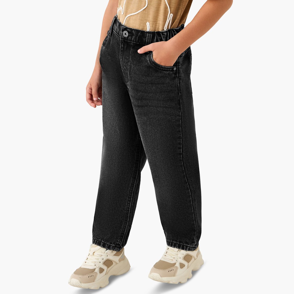 Juniors Washed Relaxed Fit Jeans