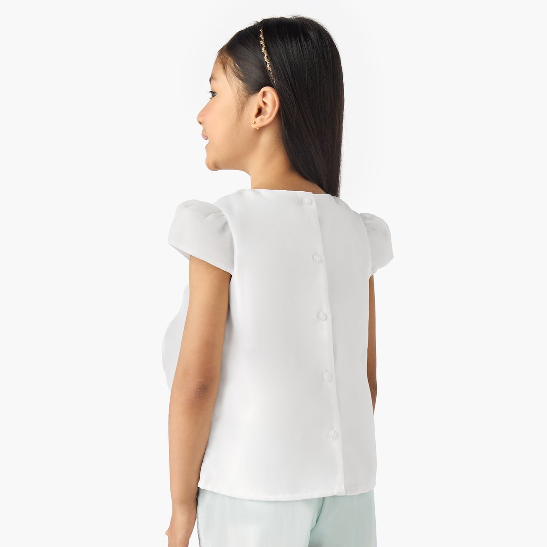 Juniors Floral Applique Top