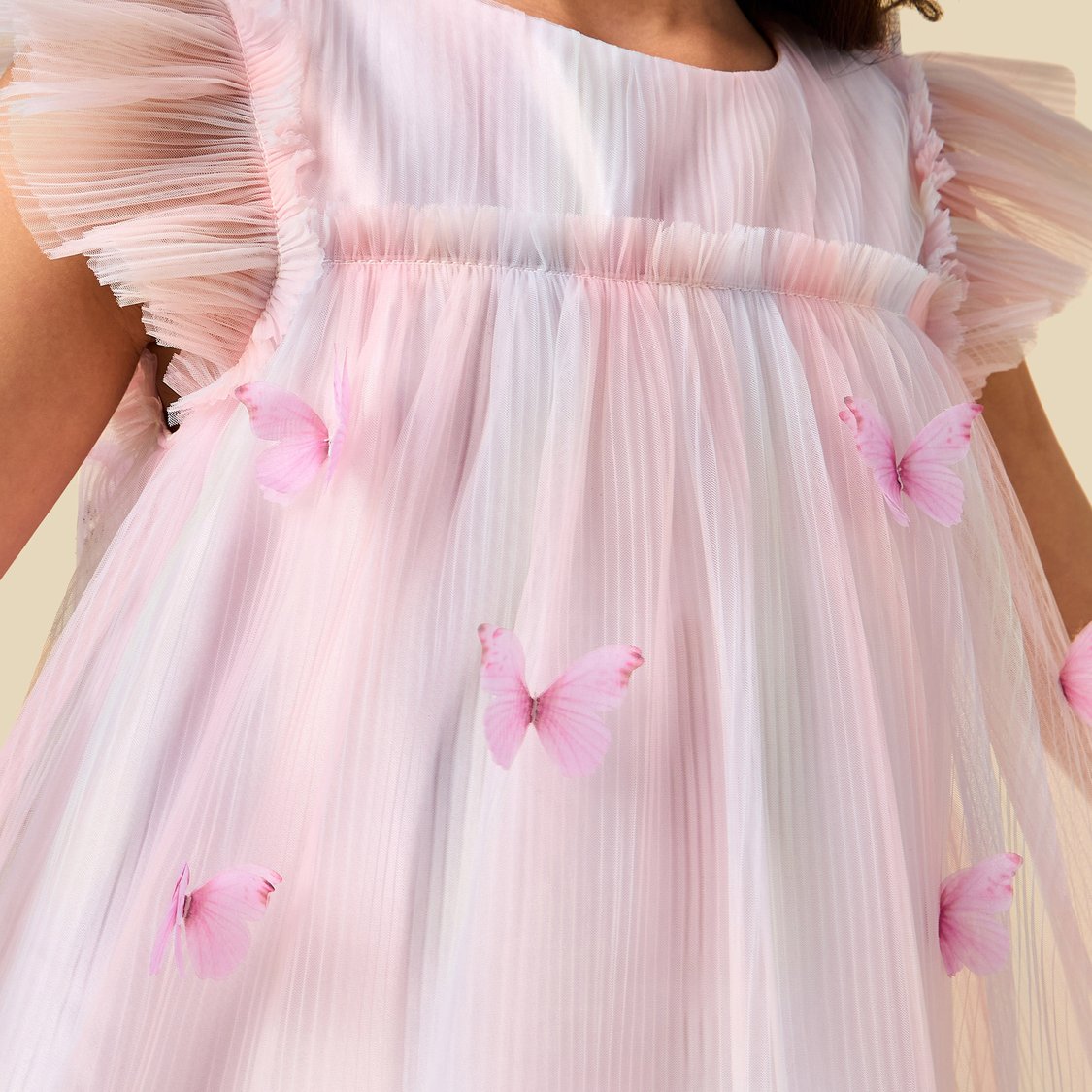 Juniors Butterfly Applique A-line Dress