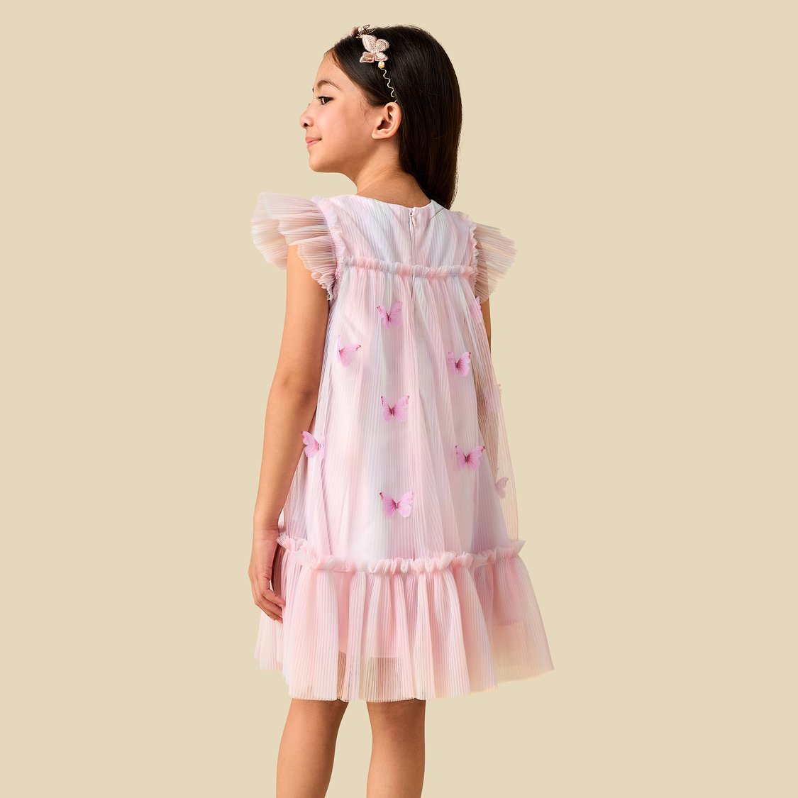 Juniors Butterfly Applique A-line Dress