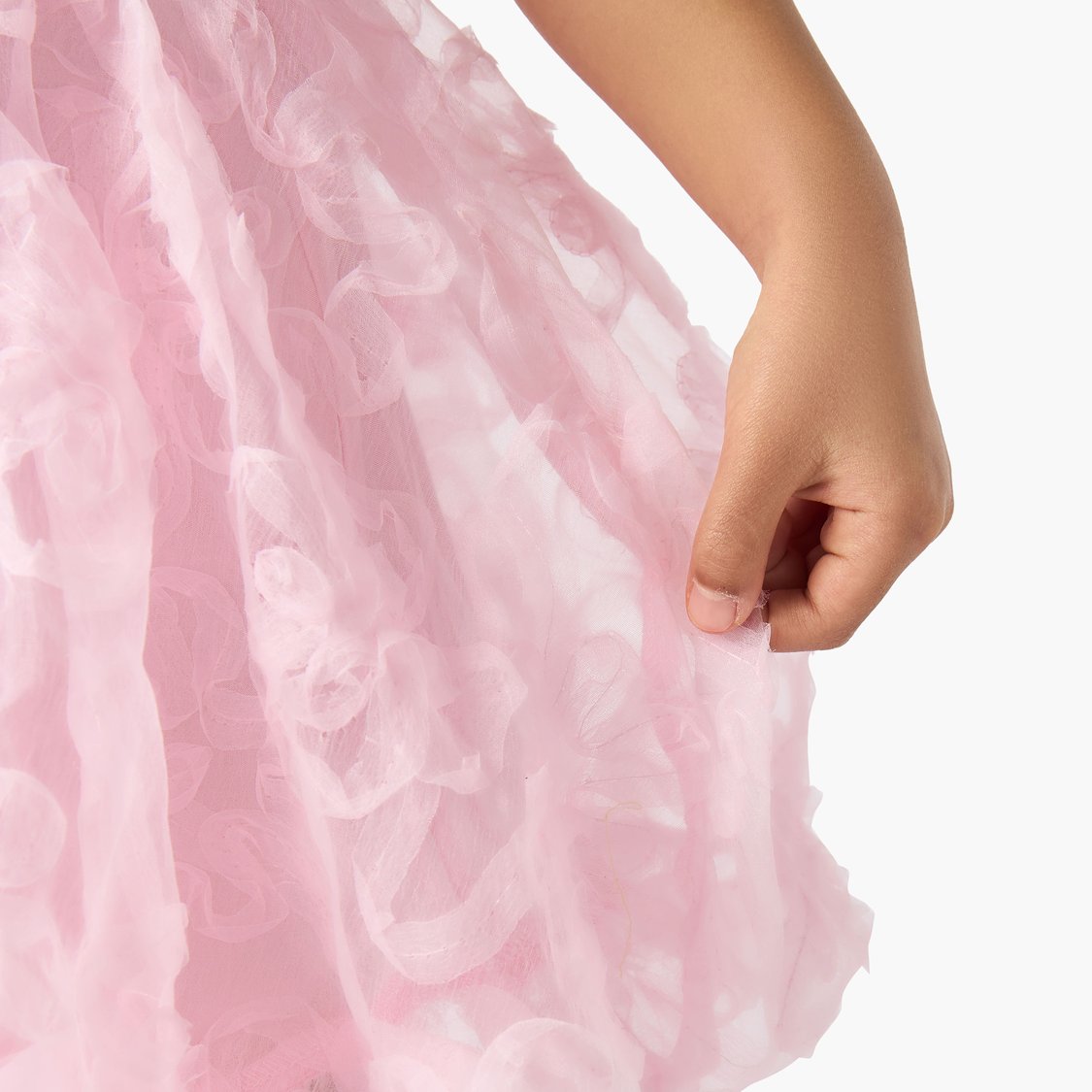 Juniors Floral Textured Balloon Top and Skirt Set