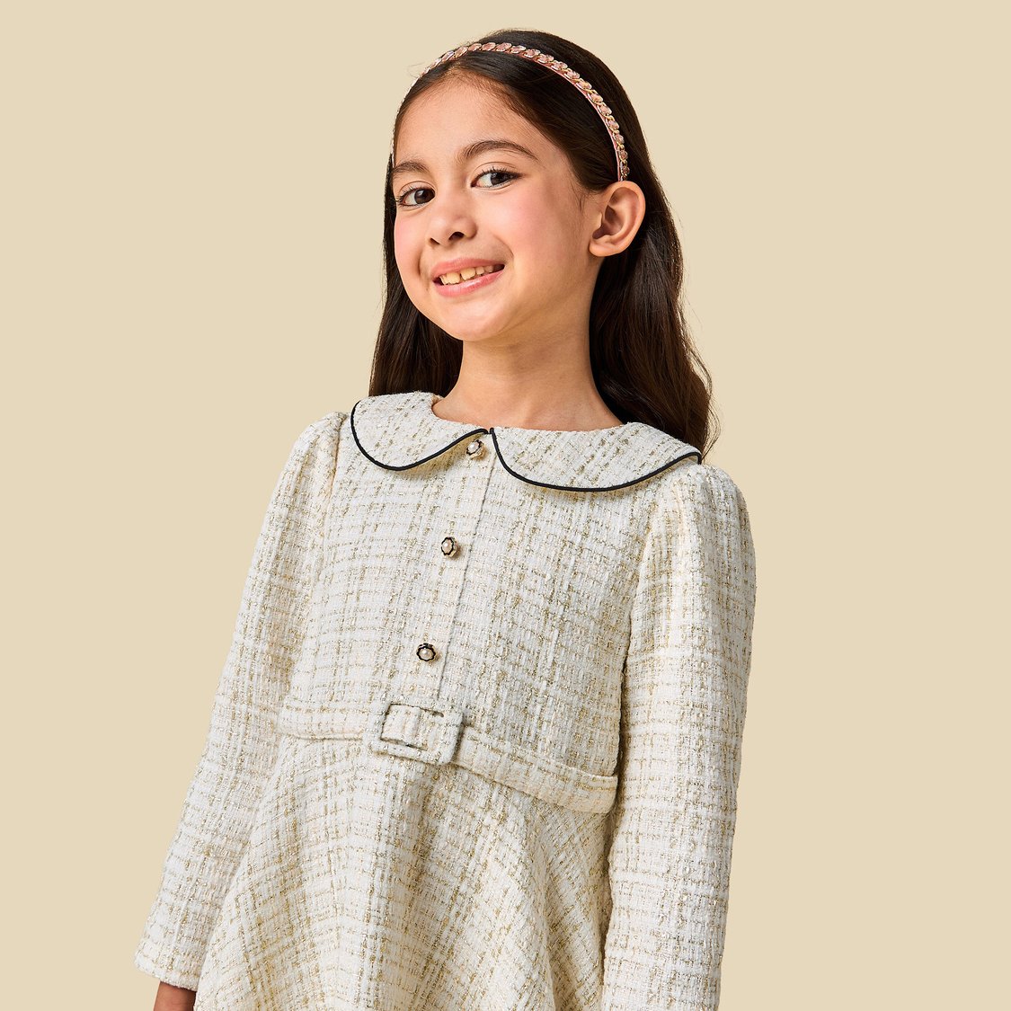 Buy Boucle Peter Pan Collar A-line Dress from Eligo at just INR 2299.0