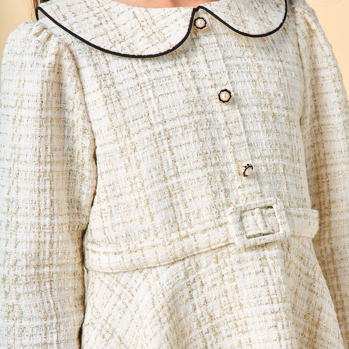 a line peter pan collar dress Stunning Red A-Line Dress With Hand worked Peter Pan Collar – www.liandli.in