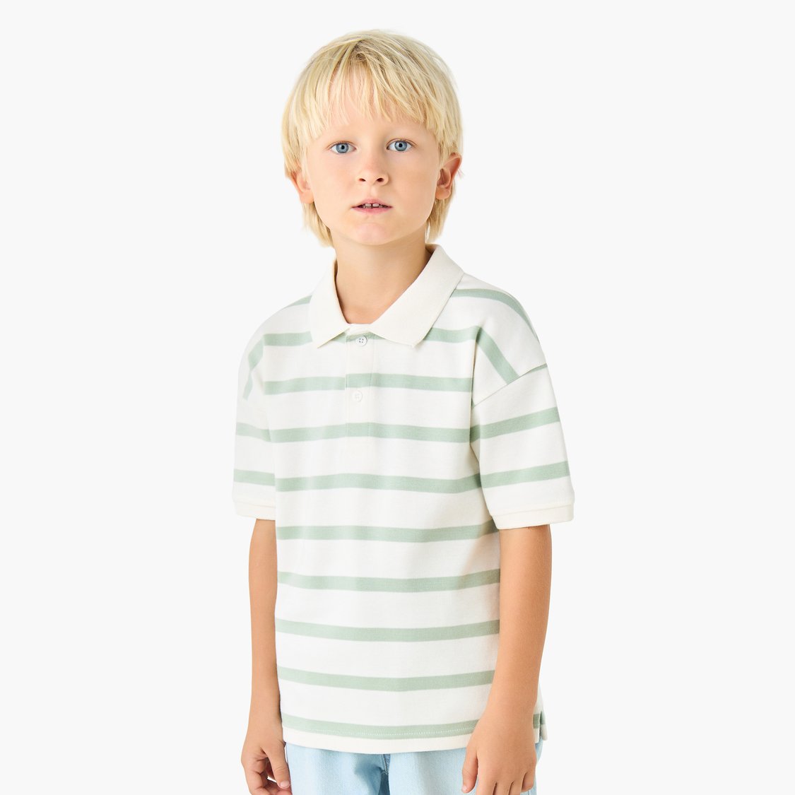 Juniors Striped Polo T-shirt