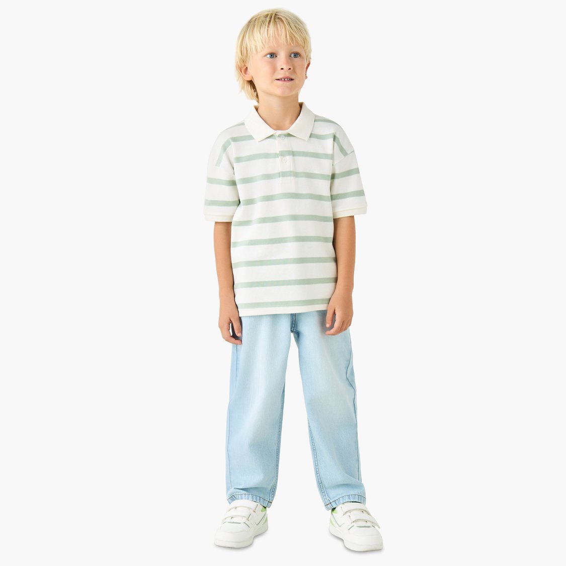 Juniors Striped Polo T-shirt