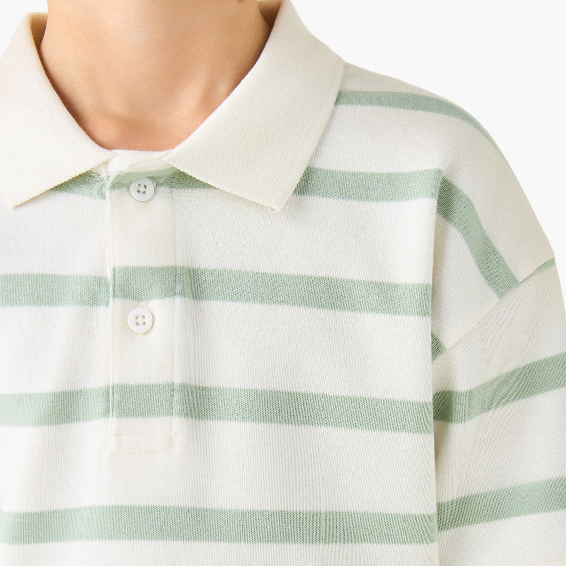 Juniors Striped Polo T-shirt