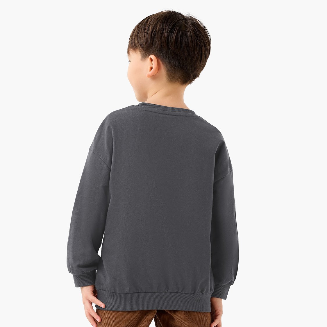 Juniors Graphic Print Sweatshirt with Long Sleeves