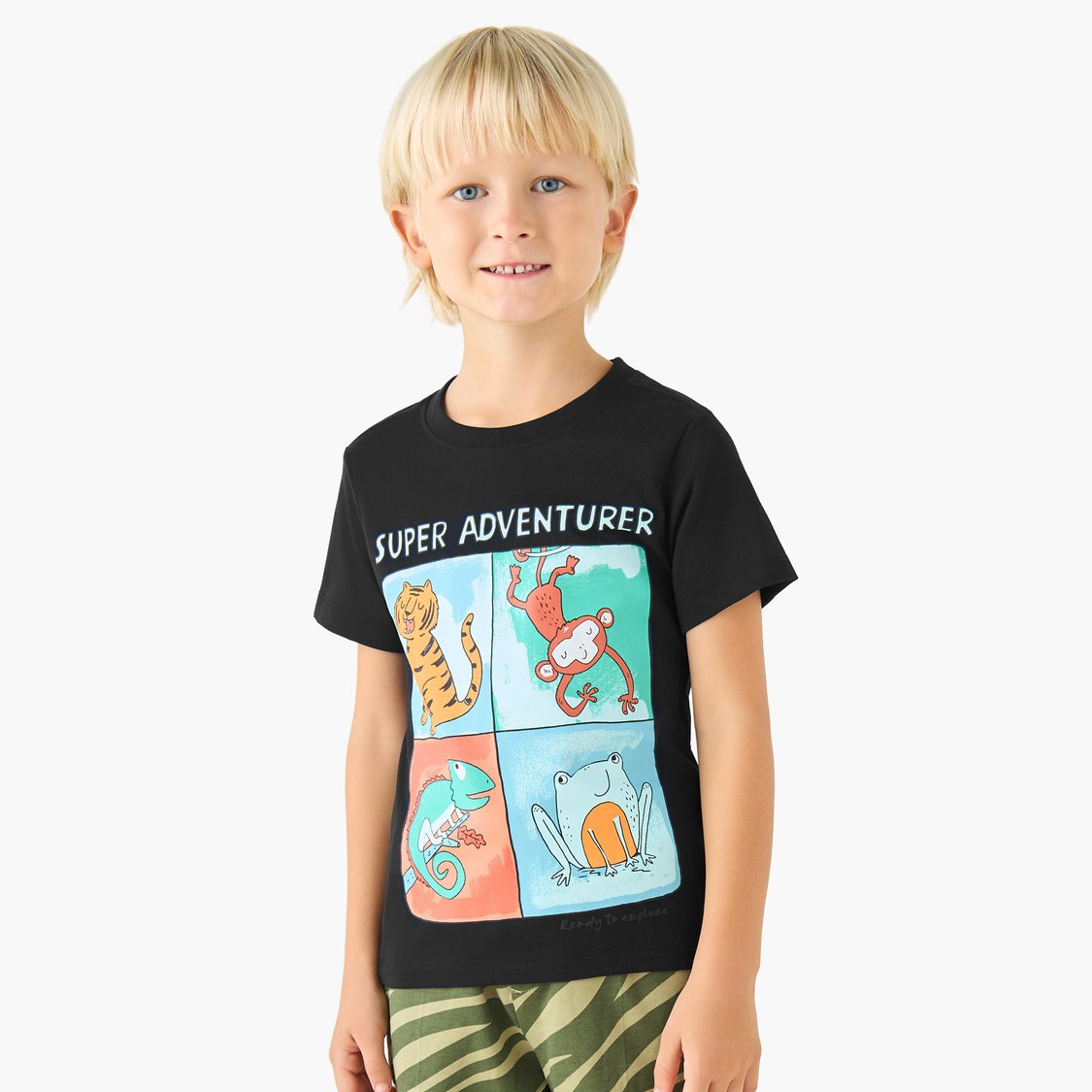 Juniors Graphic Print T-shirt and Shorts - Set of 3