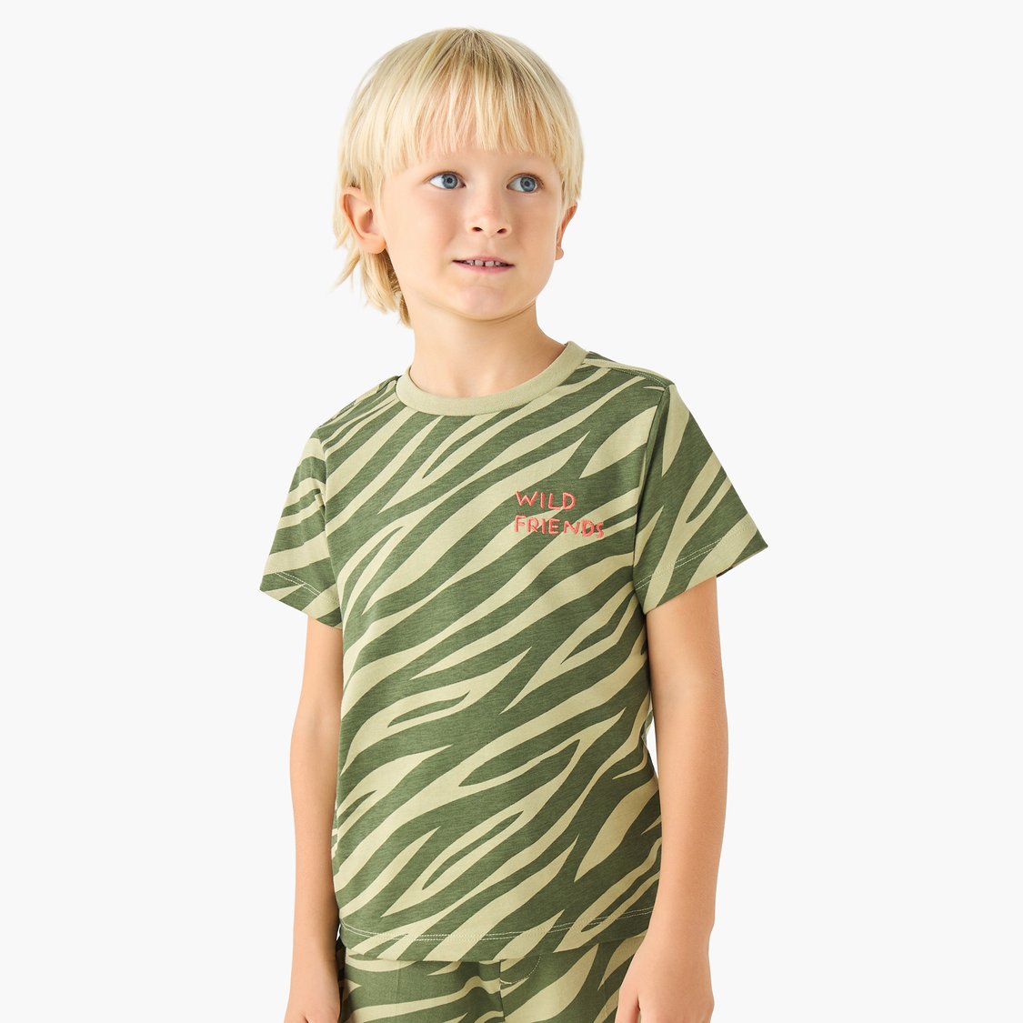 Juniors Graphic Print T-shirt and Shorts - Set of 3