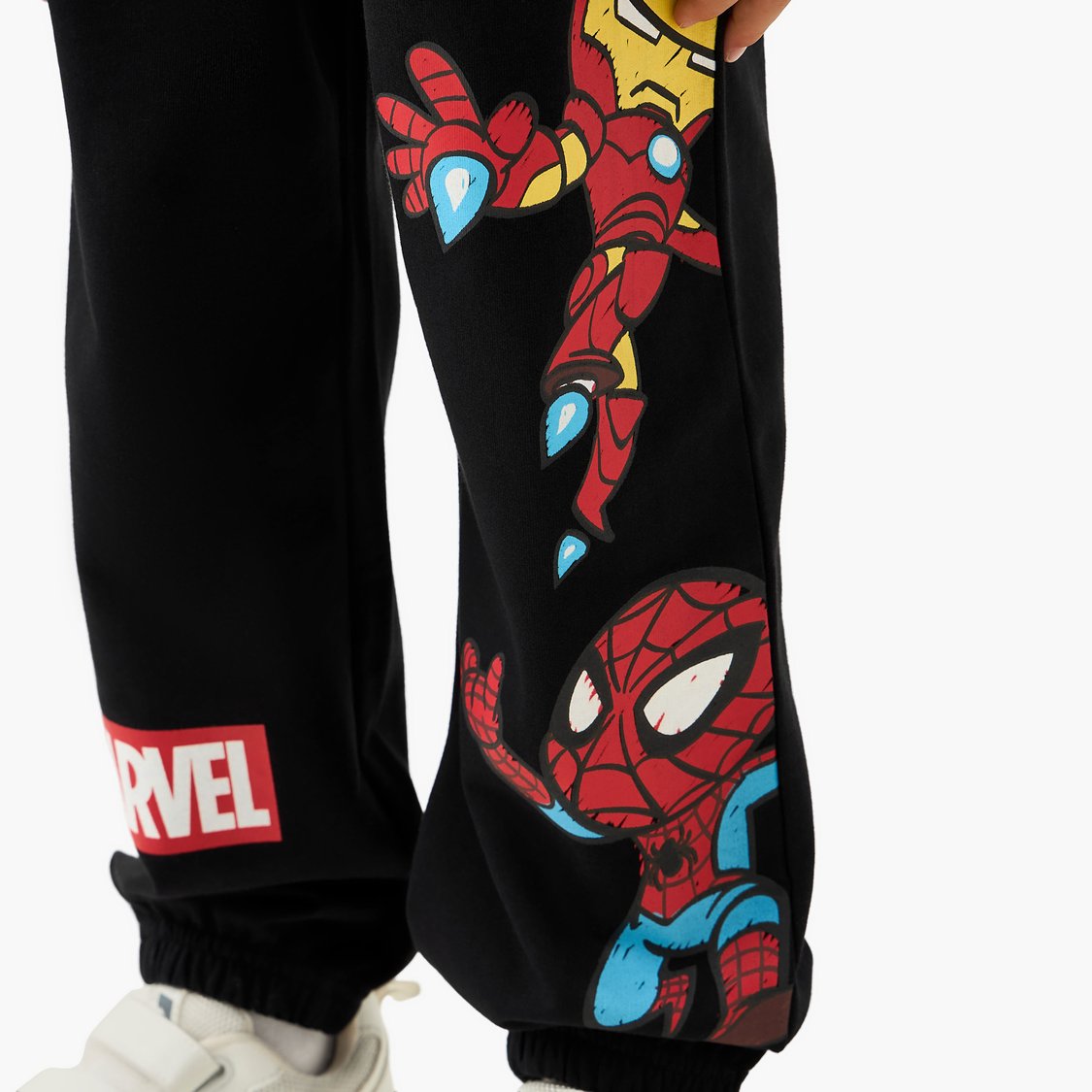 Avengers Print Joggers with Drawstring Waistband
