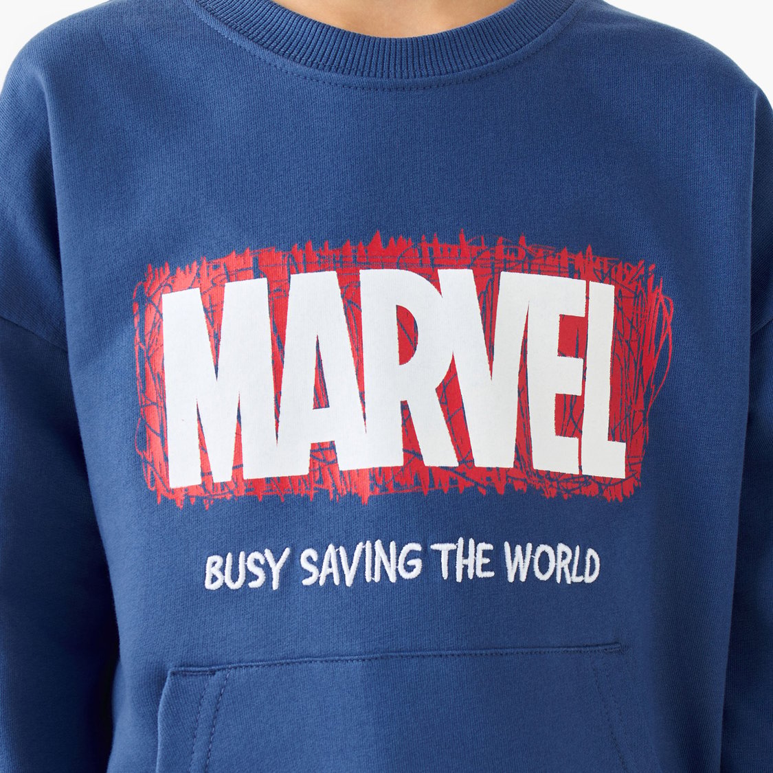 Avengers Print Sweatshirt and Shorts Set