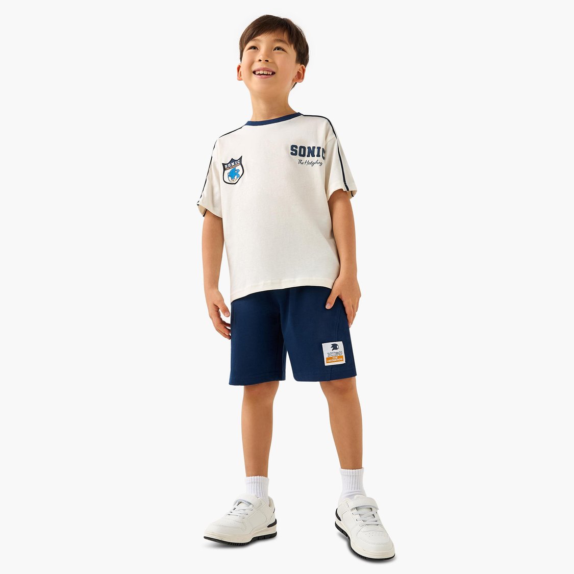Juniors Sonic Print T-shirt and Shorts Set