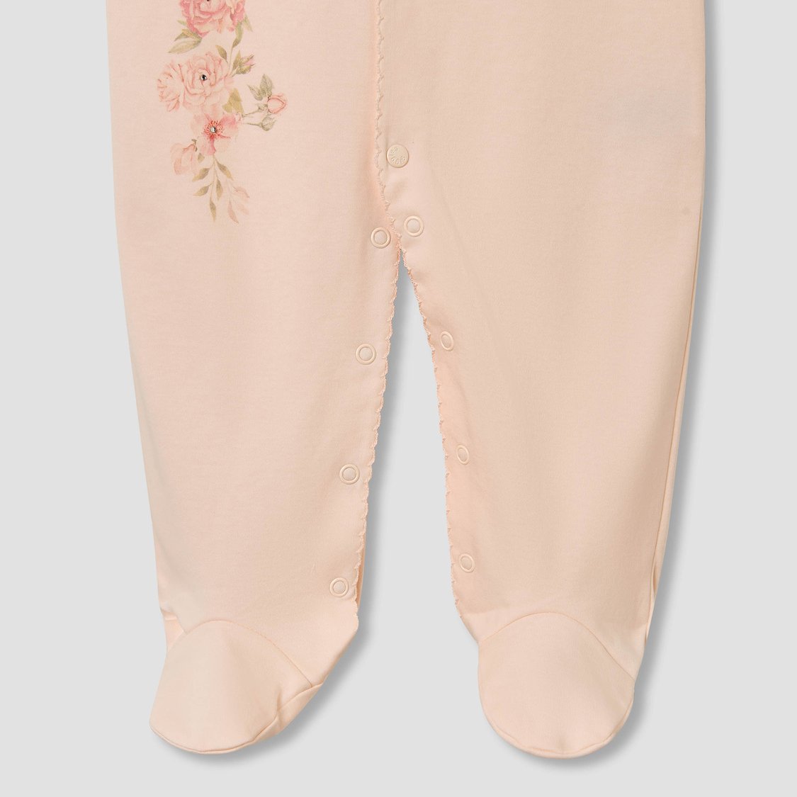 Giggles Floral Print Sleepsuit with Ruffle Detail