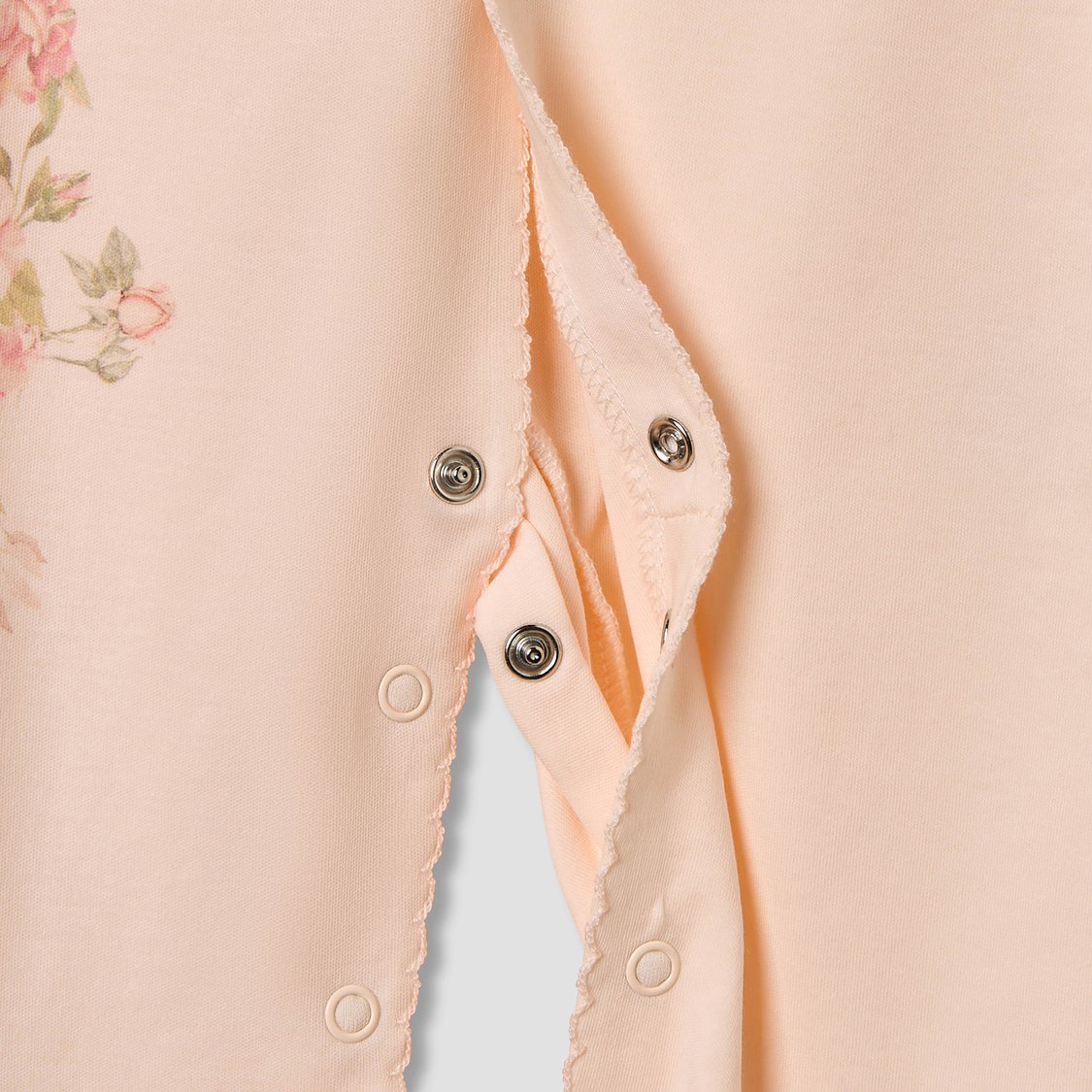 Giggles Floral Print Sleepsuit with Ruffle Detail