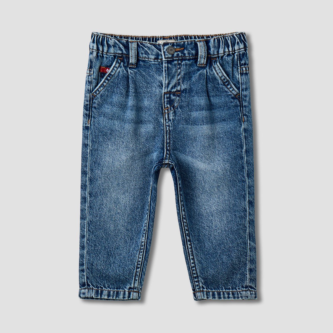 Juniors Washed Jeans with Elasticated Waistband