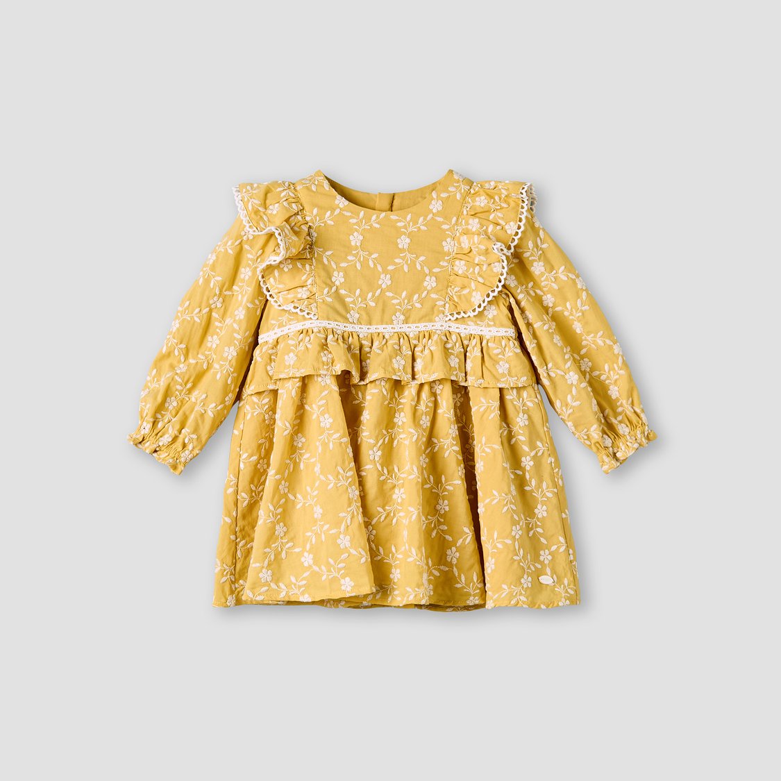 Giggles Floral Embroidered Dress with Hairband